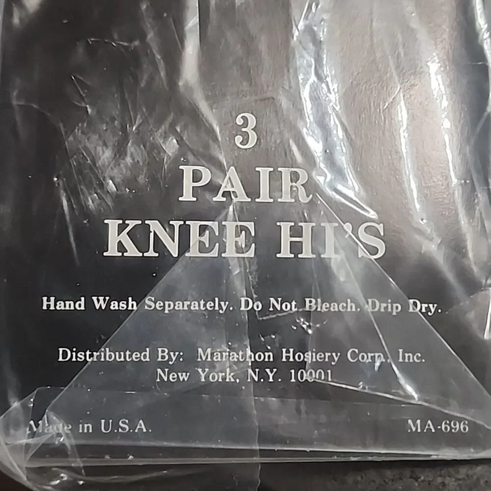 Vintage 1980s Knee Hi's 3 Pair Burgundy NEW Marathon USA Nylon